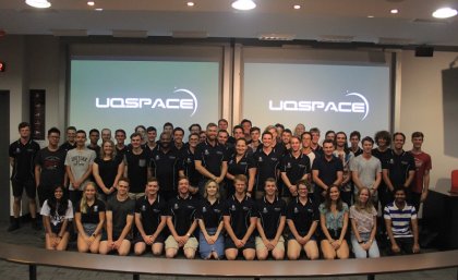 The full UQ Space team, ready to watch their projects lift off at Thunda Down Under 2019. The full UQ Space team, ready to watch their projects lift off at Thunda Down Under 2019.